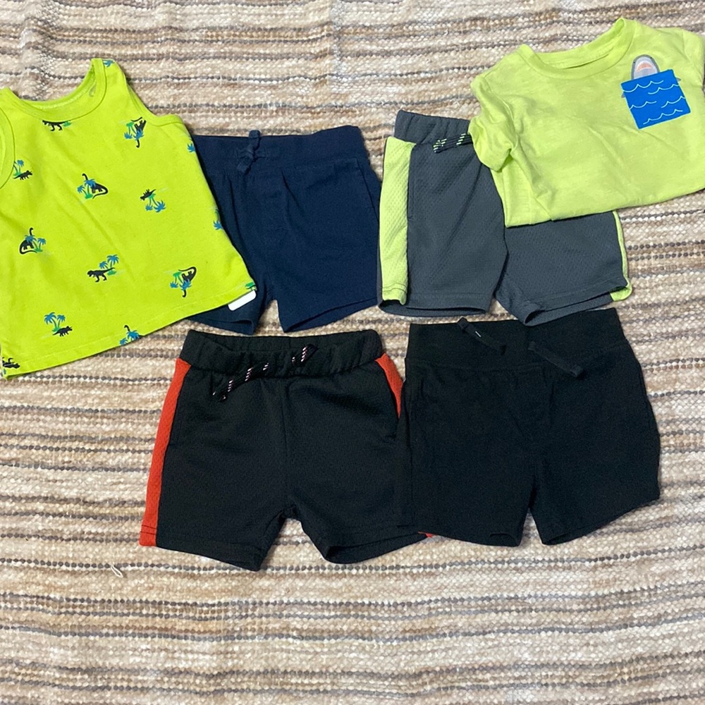 Falls Creek Baby Boy Matching Shorts and Tops Outfit Mix Match Lot 6 Pc